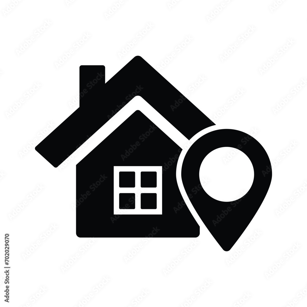 house address pin location icon vector house address pin location icon vector
