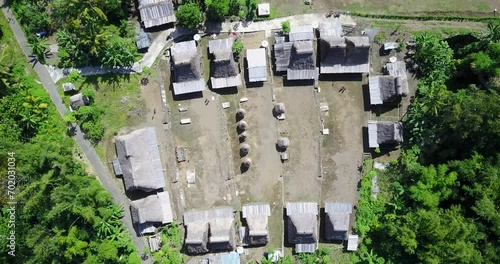 Drone View of the Luba Traditional Village in East Nusa Tenggara, Indonesia.  photo