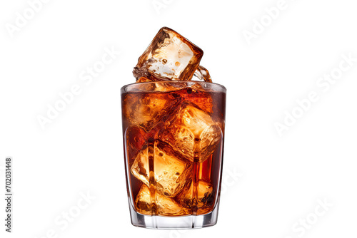 Cola drink at the glass with splash On Transparent Background