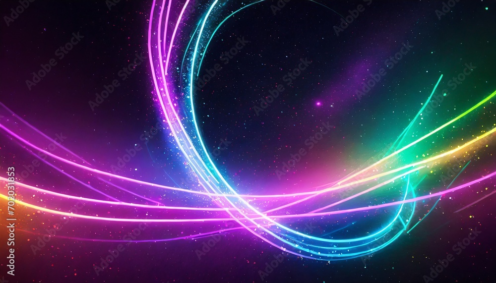 Fototapeta premium ネオン 空間 曲線02
