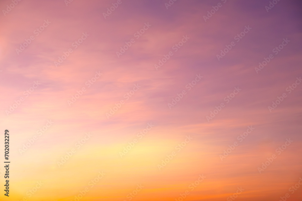 	
Enjoy a panoramic view of the skyline. The sun rises in the morning sky with colorful clouds. and beautiful cloud patterns In the soft light of the morning	
