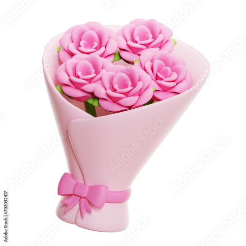 bouquet flower 3d icon
