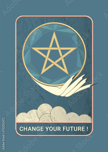 Witchy digital affirmation cards. Ace of Pentacles