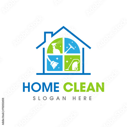 House Cleaning Service Business Logo Symbol Icon Design Template