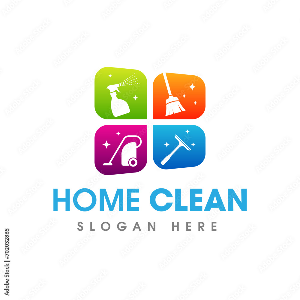 Creative Cleaning Service Business Logo Symbol Icon Design Template Creative Cleaning Service Business Logo Symbol Icon Design Template