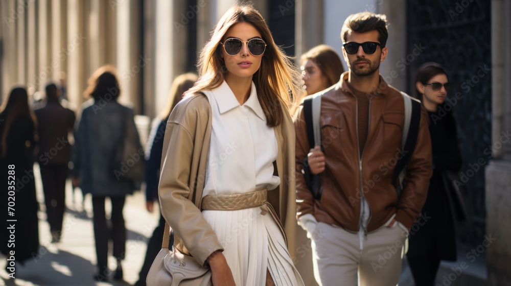 Street style clothes after the fashion show at Milan Fashion Week