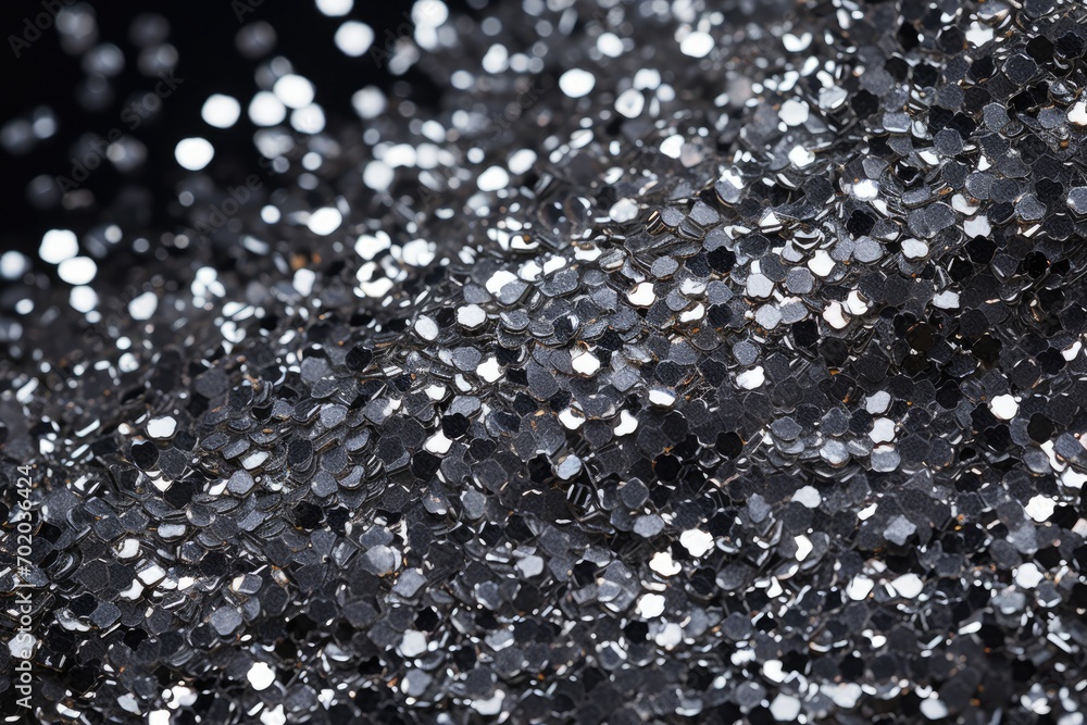 abstract black background with some smooth lines and sparkles in it, Close-up detail of bright silver glitter sprinkled against a dark gray background, AI Generated abstract black background with some smooth lines and sparkles in it, Close-up detail of bright silver glitter sprinkled against a dark gray background, AI Generated