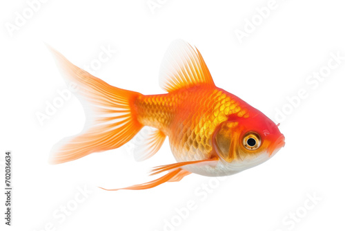 Beautiful goldfish Isolated on transparent background. PNG file.