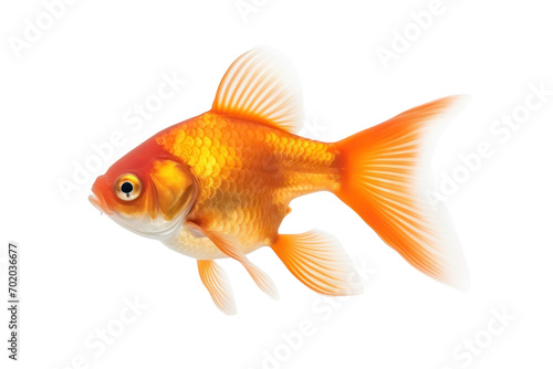 Beautiful fat goldfish Isolated on transparent background. PNG file.