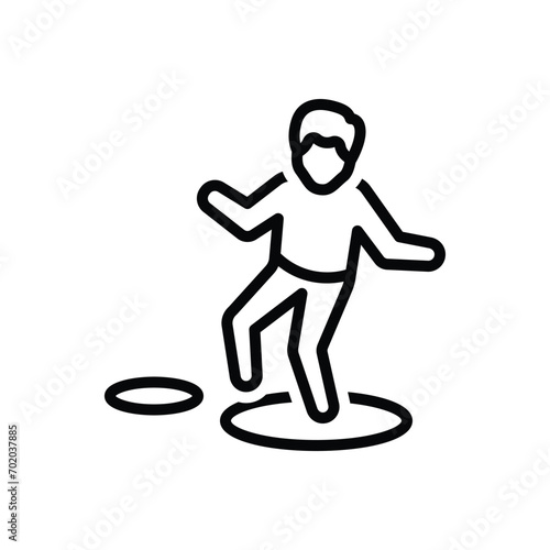 Black line icon for careful 