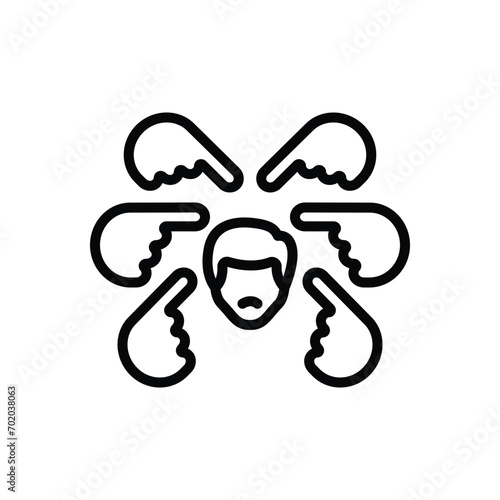 Black line icon for judgement 