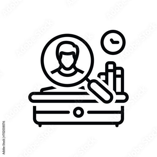 Black line icon for observation 