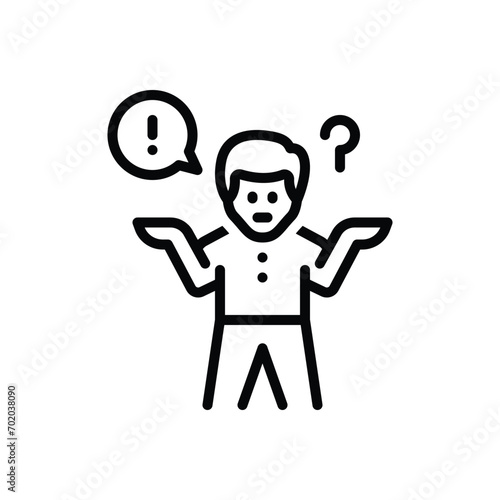 Black line icon for problem 