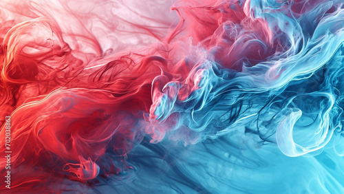 Fiery Red Merging into Cool Cyan Abstract Background