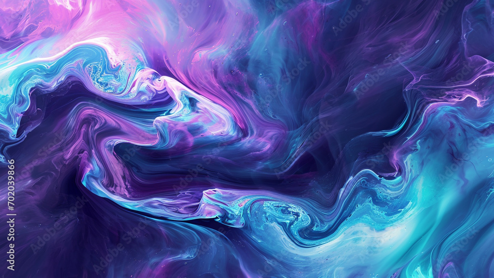 Dynamic Fluid Royal Purple to Electric Blue Abstract Background