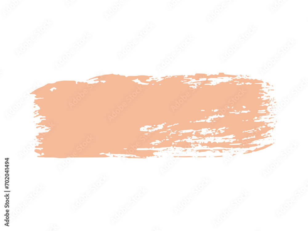 Color of the Year 2024 peach fuzz sample Vector paint brush spot Hand painted trendy color background Ink scribble dab clipart