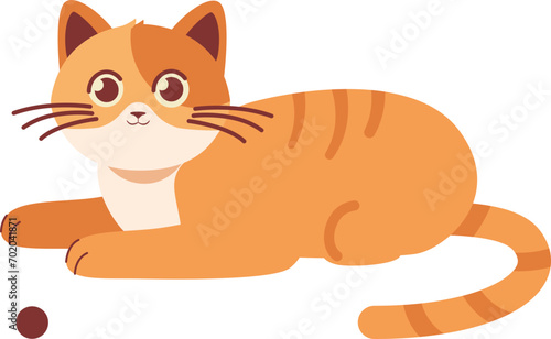 Cute Orange Cat Lying Down 