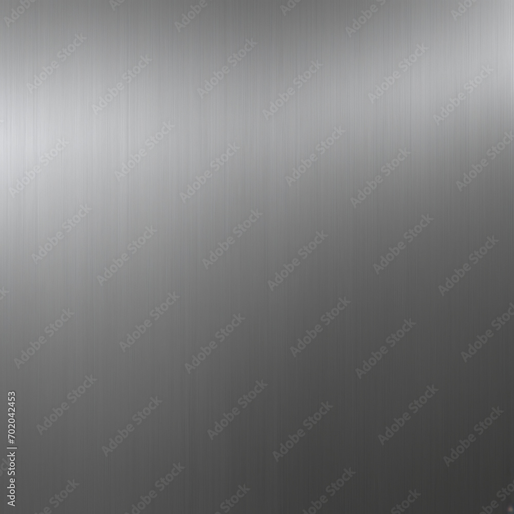 Seamless brushed metal plate background texture. industrial dull polished stainless steel, aluminum or nickel finish. High resolution silver grey rough metallic 3D rendering.