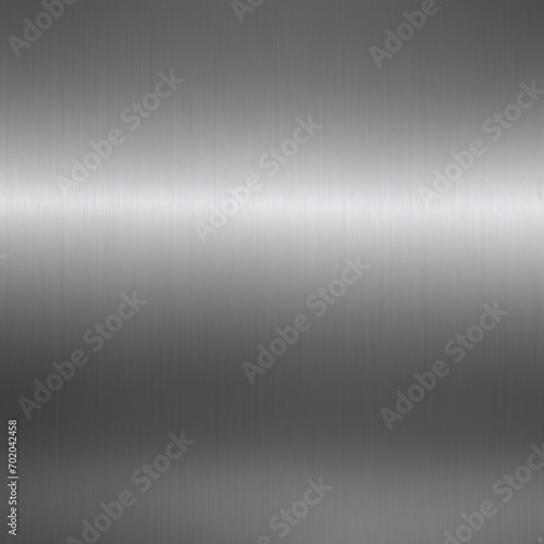 Seamless brushed metal plate background texture. industrial dull polished stainless steel, aluminum or nickel finish. High resolution silver grey rough metallic 3D rendering. photo