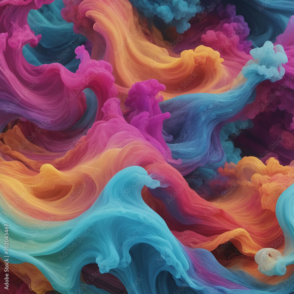 colorful wave cloud abstract, 3D twirl wavy full color cloud colorful wave cloud abstract, 3D twirl wavy full color cloud