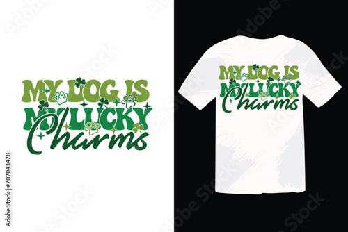 St. Patrick's Day T Shirt Design, Retro Lucky T-shirt Design,  Goood for T shirt print, poster, card, label, and other decoartion for St. Patrick's Day photo