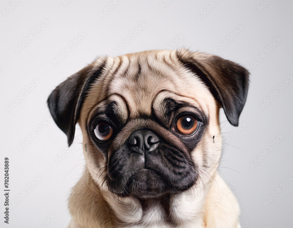 Pug, dog on white background. Pug, dog on white background.