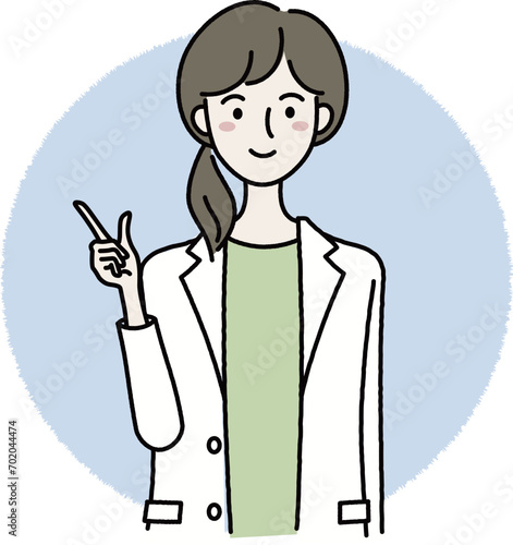 女性医師指差しポイント