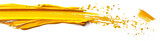 Yellow brush stroke isolated on transparent background png psd. PNG