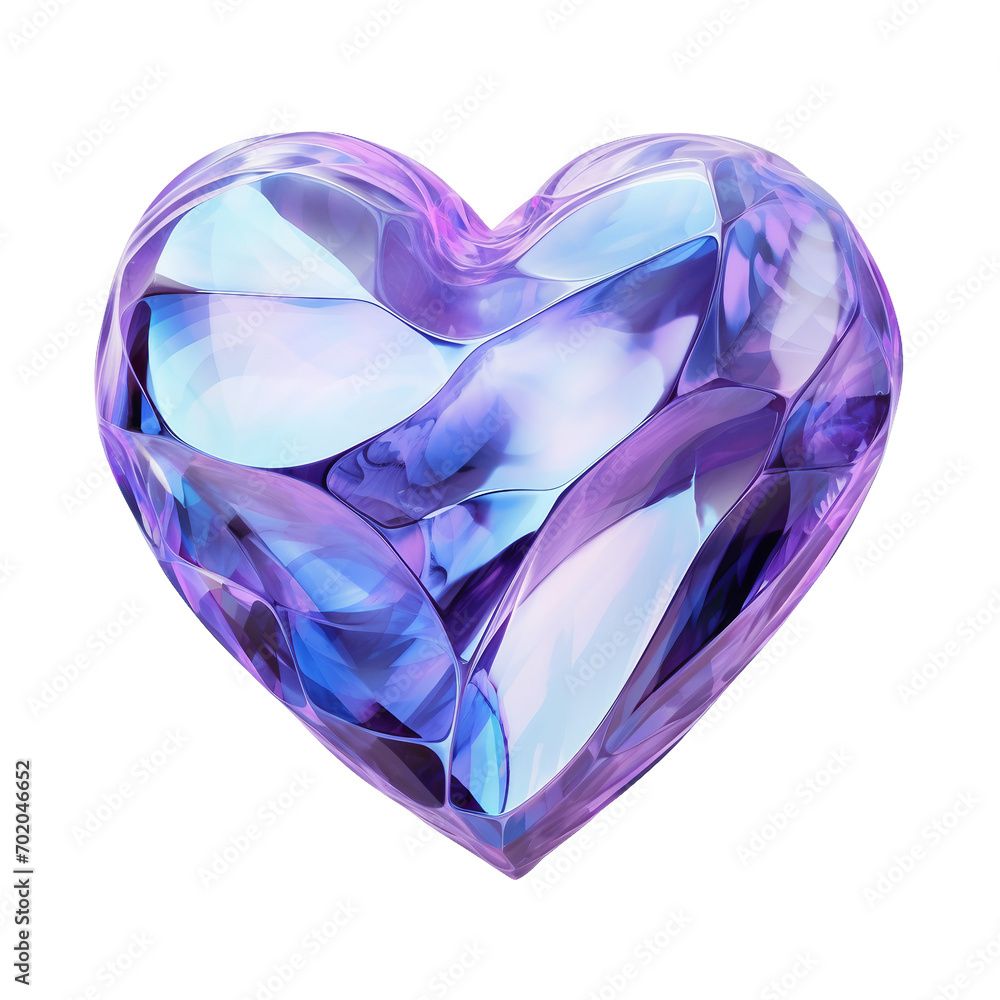 3D Holographic Violet Hearts