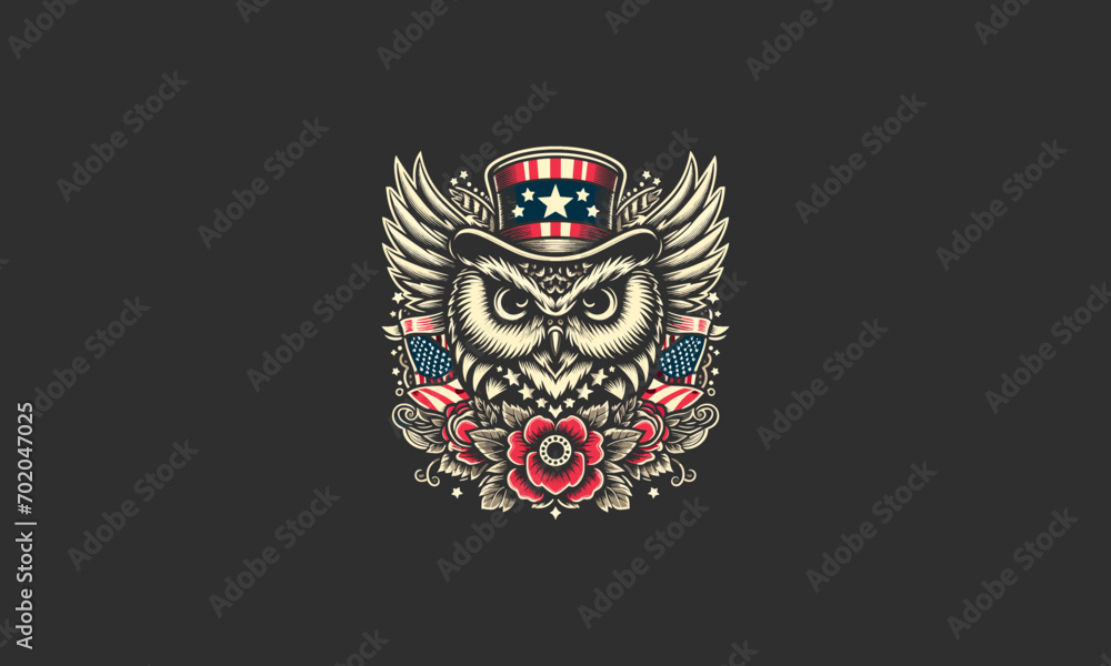 Obraz premium head owl vector illustration artwork design