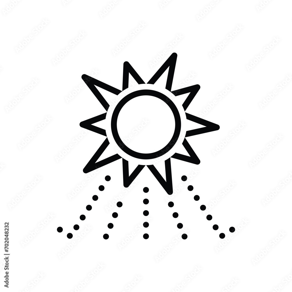 Naklejka premium Black line icon for sunlight 