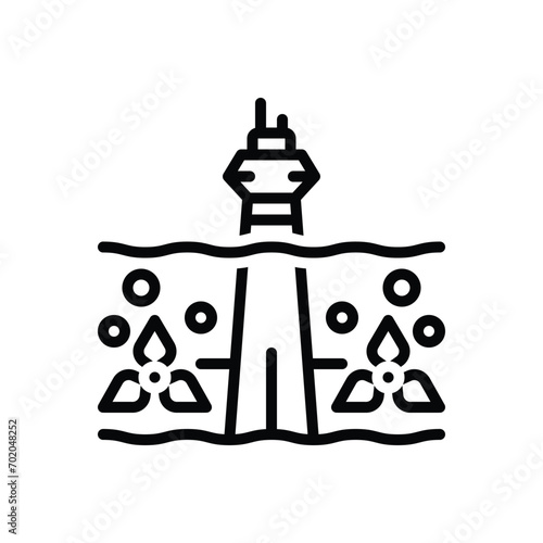 Black line icon for tidal power 
