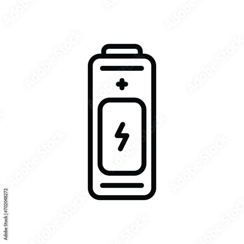 Black line icon for battery 