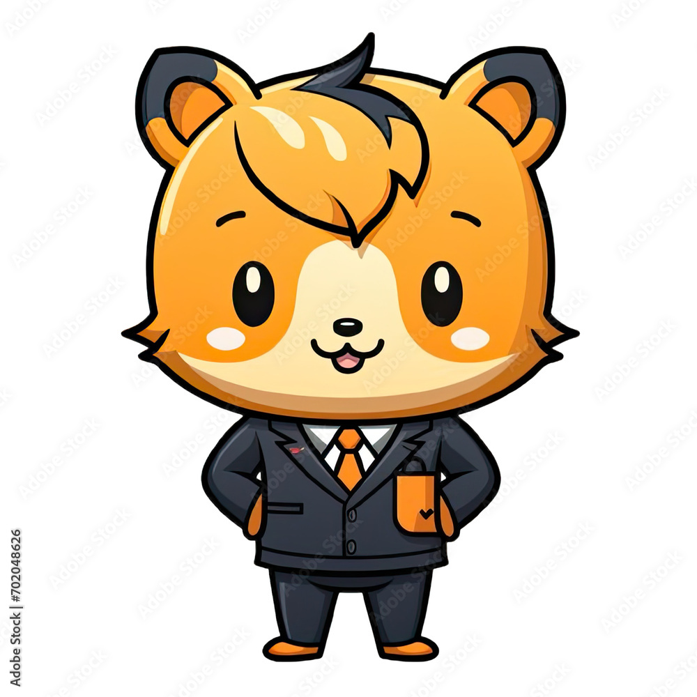 Cartoon Business Hamster Dressed in Suit and Tie Cartoon Business Hamster Dressed in Suit and Tie