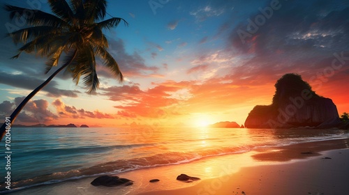 A photograph of the sunset on one of the beaches. © Sathit