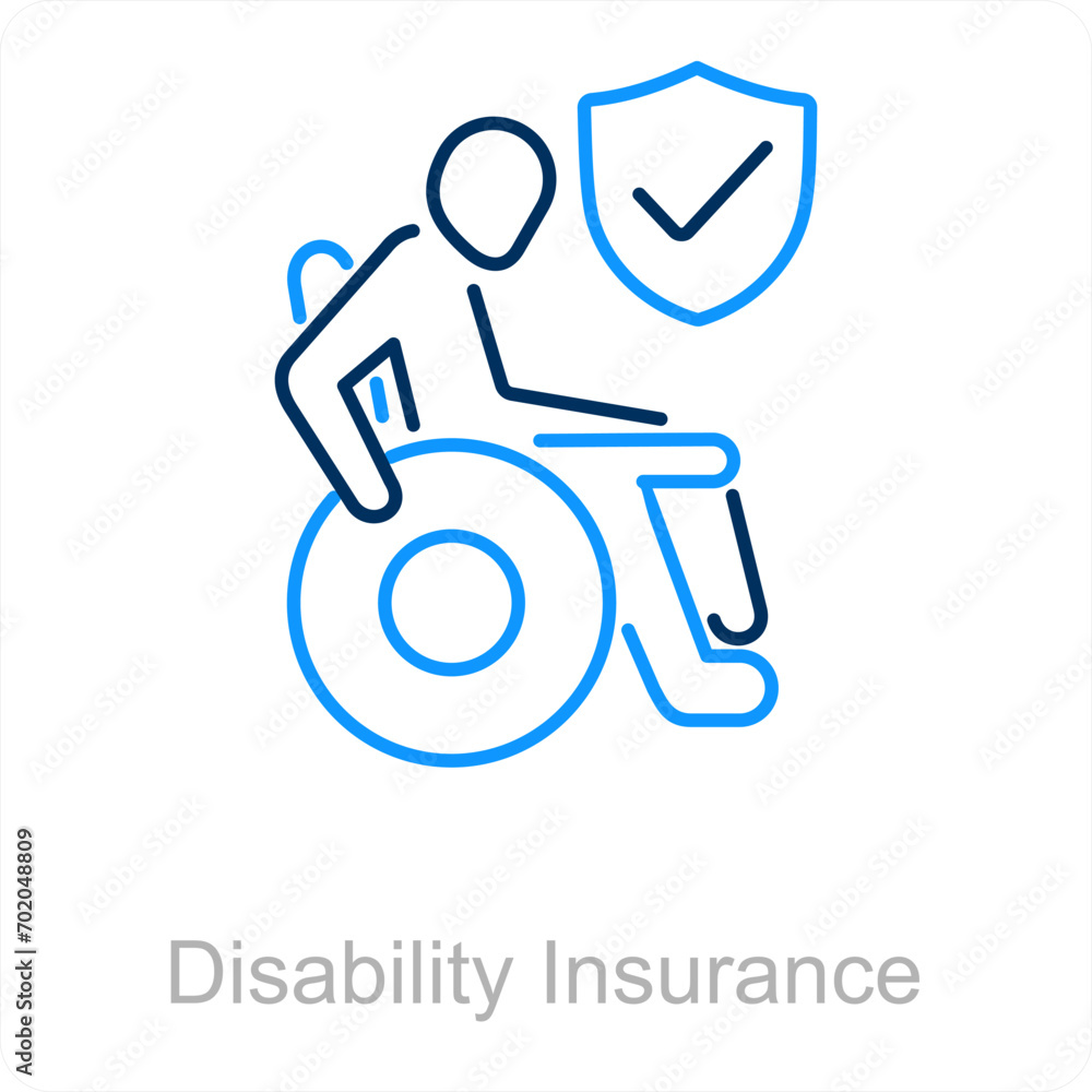 Disability Insurance and insurance icon concept Disability Insurance and insurance icon concept
