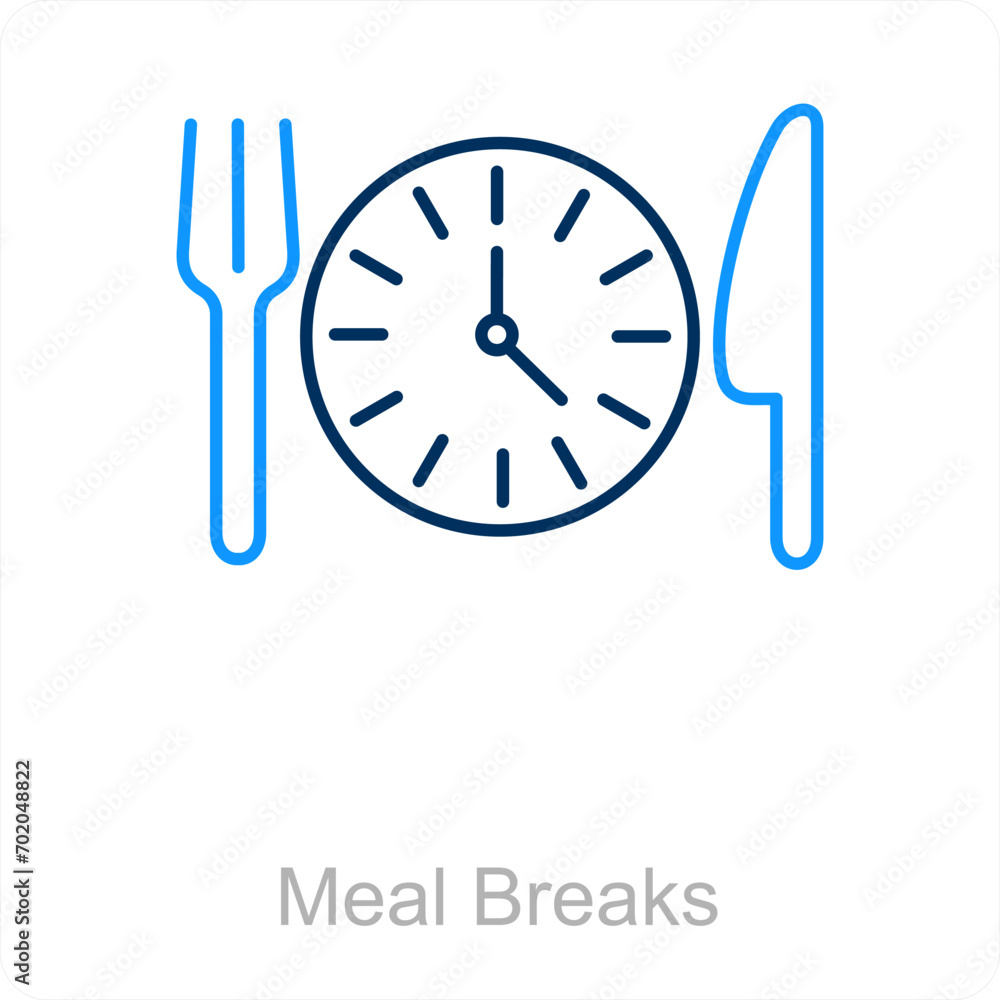 Meal Breaks and food icon concept Meal Breaks and food icon concept