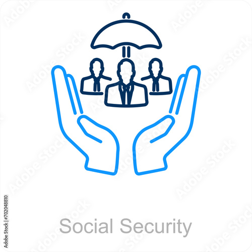 Social Security and people icon concept