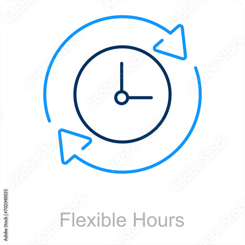 Flexible Hours and time icon concept