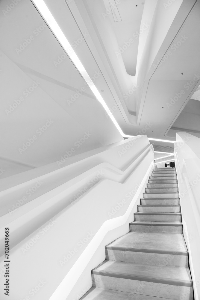 Fototapeta premium futuristic stairway. modern interior background