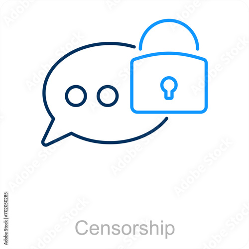 Censorship and censor icon concept