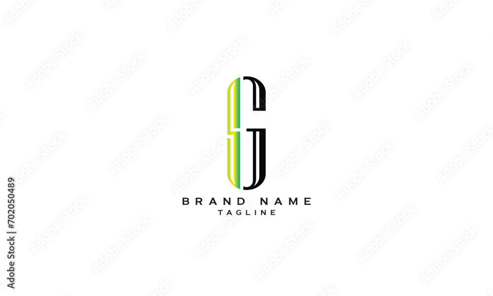 SG, GS, Abstract initial monogram letter alphabet logo design