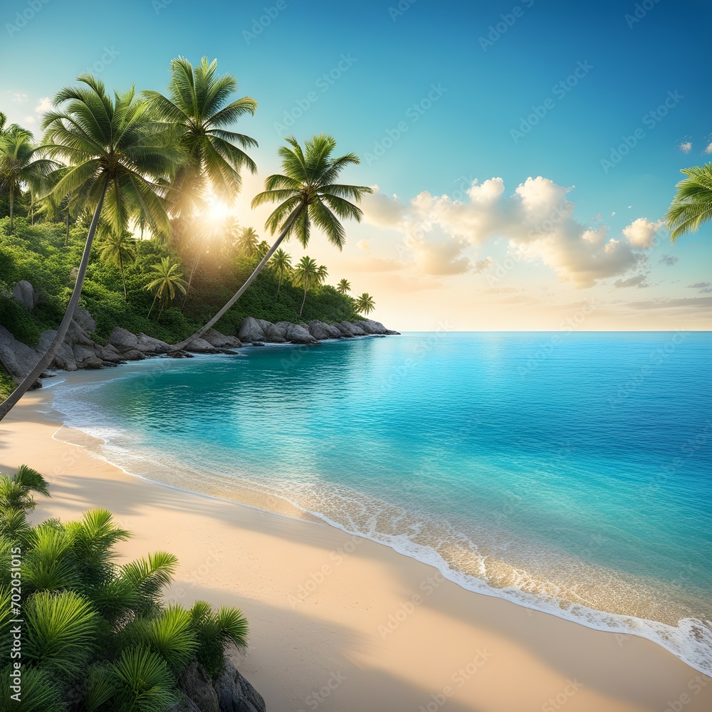 Fototapeta premium View of the beach on the sea with beautiful sea water.