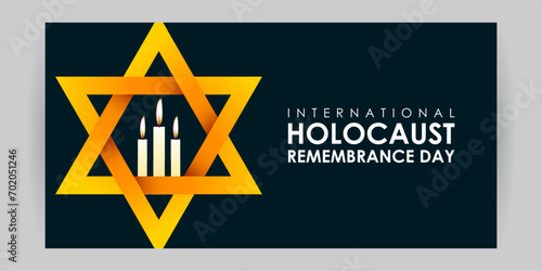 Vector illustration of International Holocaust Remembrance Day social media feed template