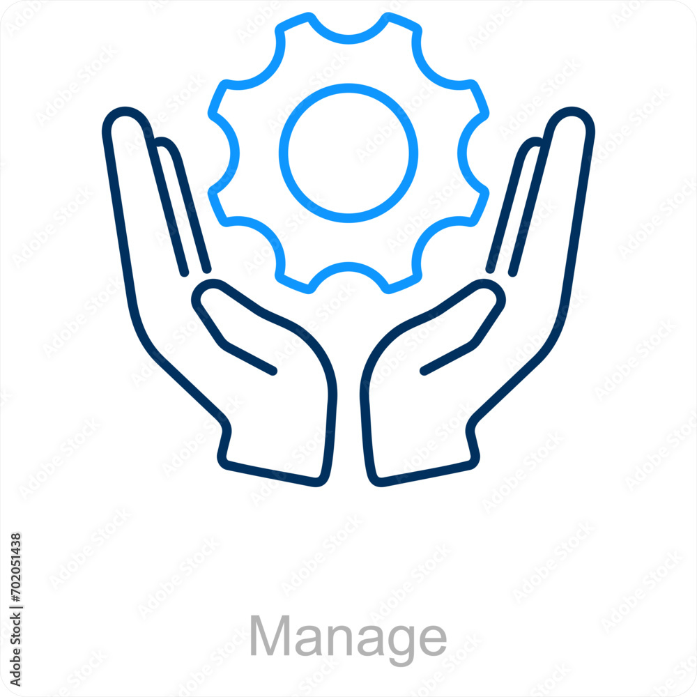Manage and cloud management icon concept