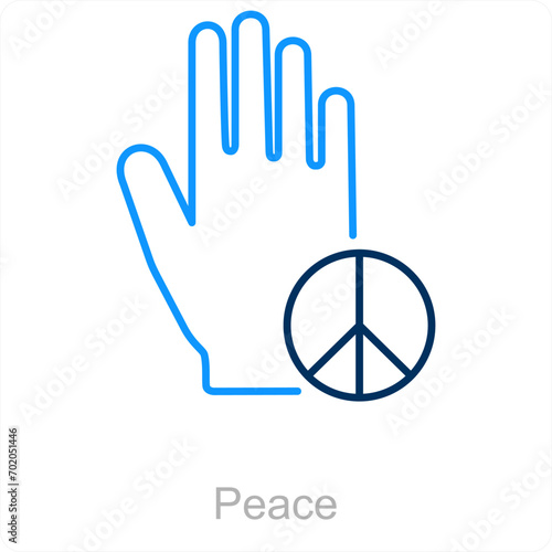 Peace and silence icon concept