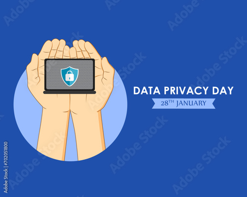 Vector illustration of Data Privacy Day social media feed template