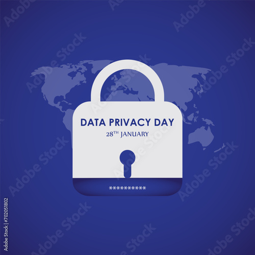 Vector illustration of Data Privacy Day social media feed template
