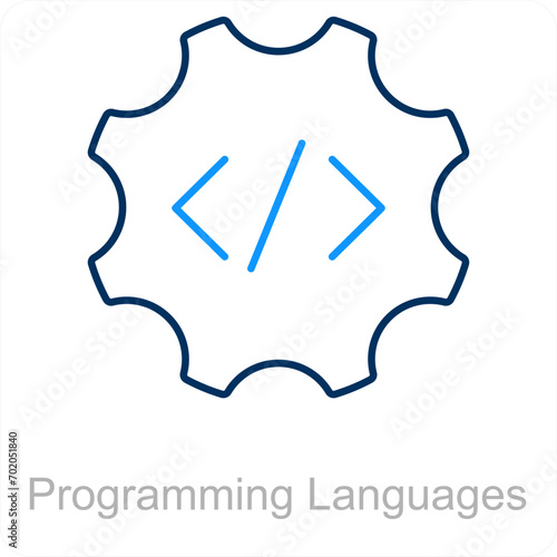 Programming languages and code icon concept
