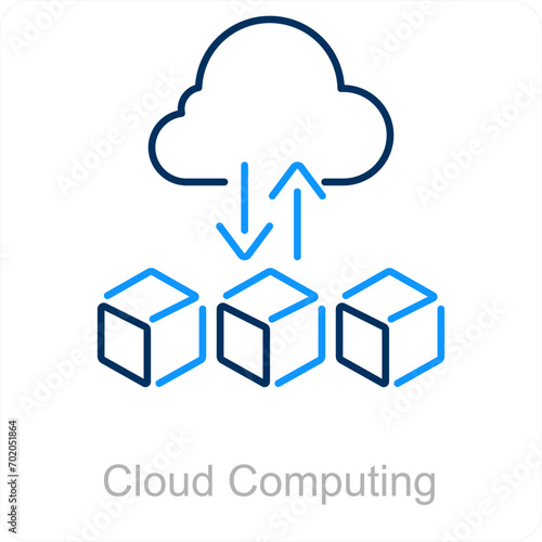 Cloud computing and cloud icon concept